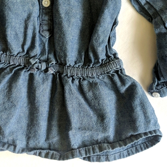 carter's cotton chambray peplum popover tunic top 18 months baby girl - Picture 3 of 6